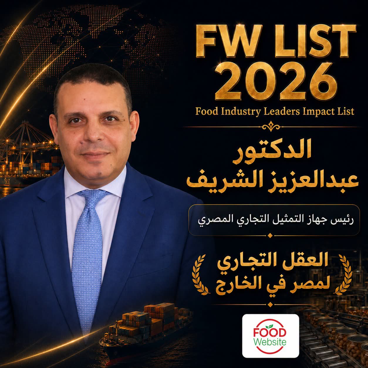 اختيار الدكتور عبدالعزيز الشريف في قائمة Food Industry Leaders Impact List – FW LIST 2026