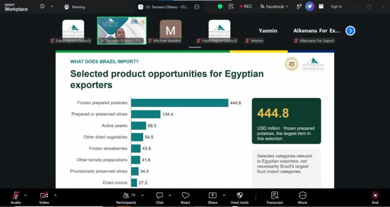 179 شركة مصرية تصدر للسوق البرازيلية