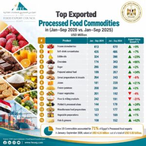 الفراولة المجمدة تتصدر صادرات الصناعات الغذائية المصرية.. والشوكولاتة تسجل أكبر زيادة بالقيمة